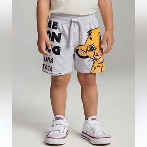 🫐3/$30 Marvel Kids The Lion King Gray and Yellow Graphic Shorts size 18-24m